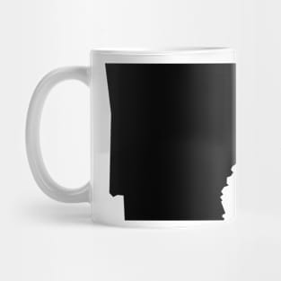 Arkansas map in black Mug